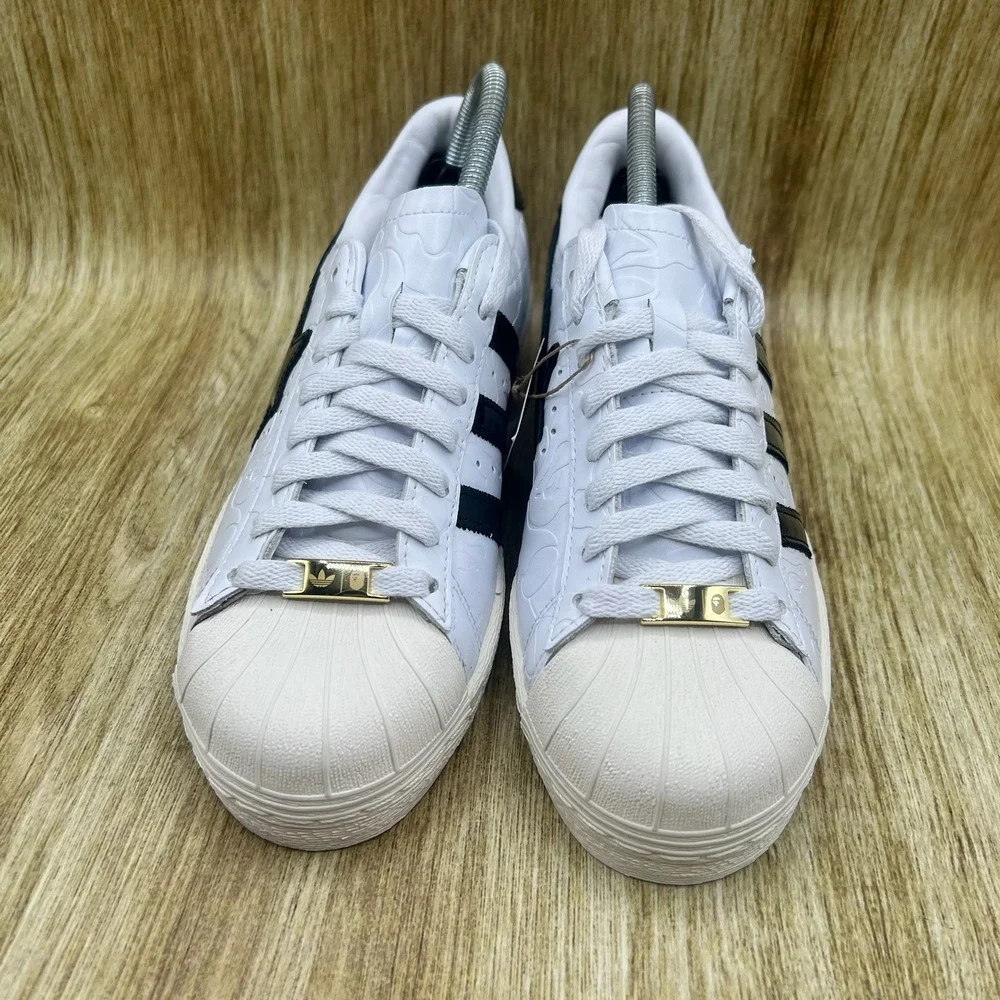 Adidas BAPE x Superstar Vintage Men's Size 7 Women's 8 White Black Gold JR2701